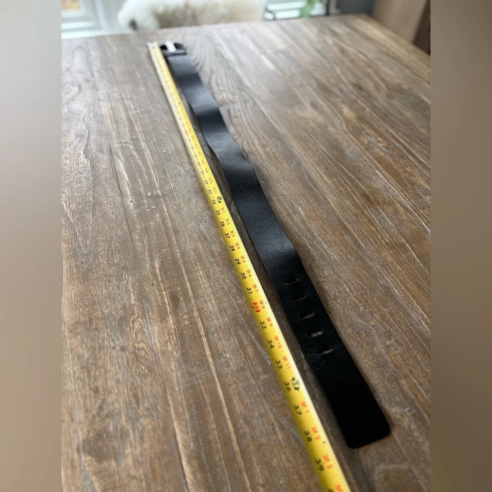 Banana Republic wide black leather belt made in Italy